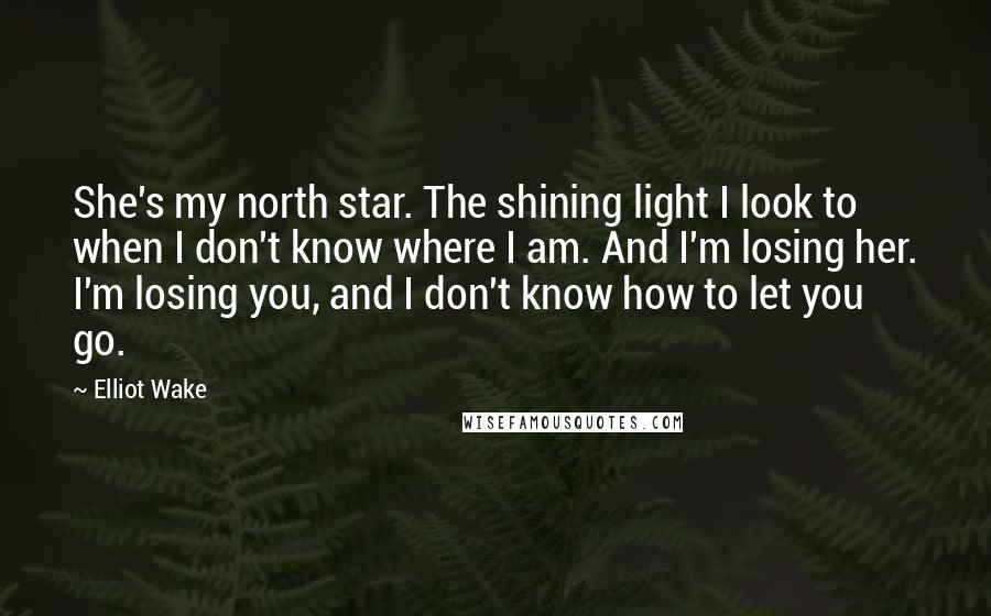 Elliot Wake Quotes: She's my north star. The shining light I look to when I don't know where I am. And I'm losing her. I'm losing you, and I don't know how to let you go.