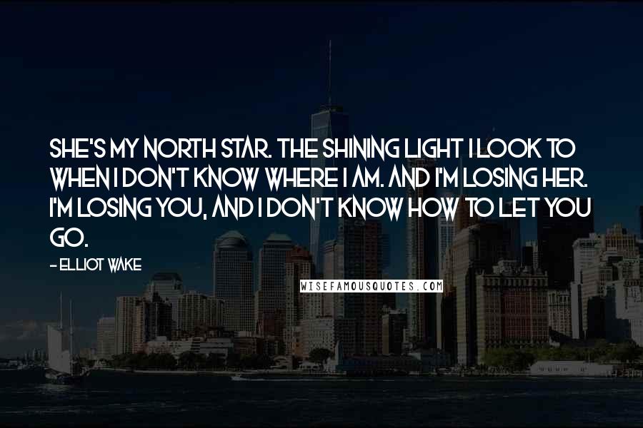 Elliot Wake Quotes: She's my north star. The shining light I look to when I don't know where I am. And I'm losing her. I'm losing you, and I don't know how to let you go.