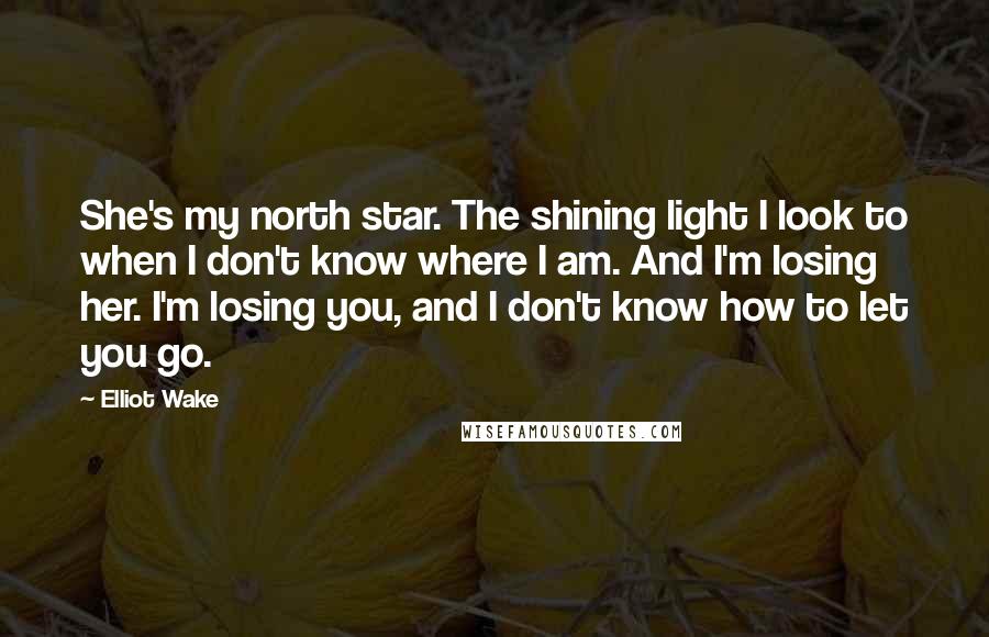 Elliot Wake Quotes: She's my north star. The shining light I look to when I don't know where I am. And I'm losing her. I'm losing you, and I don't know how to let you go.