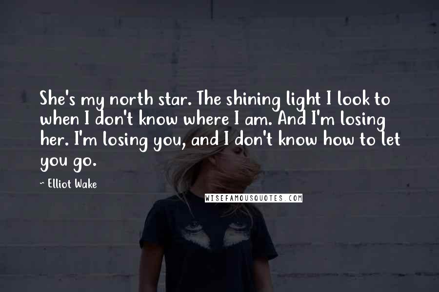 Elliot Wake Quotes: She's my north star. The shining light I look to when I don't know where I am. And I'm losing her. I'm losing you, and I don't know how to let you go.