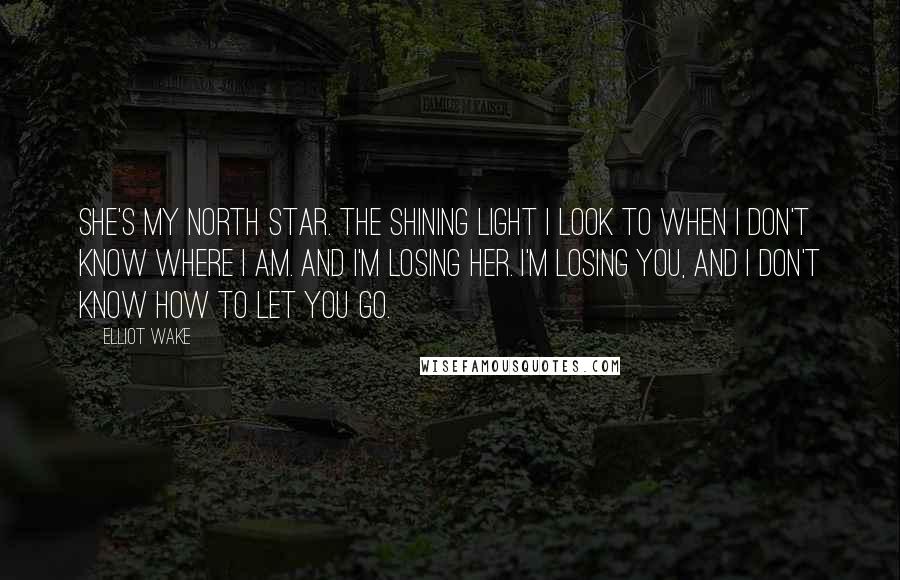 Elliot Wake Quotes: She's my north star. The shining light I look to when I don't know where I am. And I'm losing her. I'm losing you, and I don't know how to let you go.