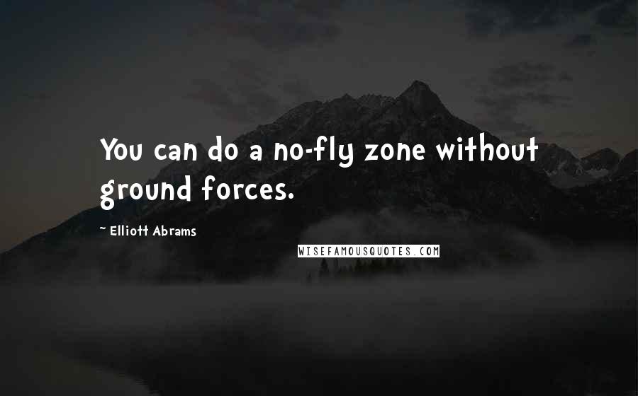 Elliott Abrams Quotes: You can do a no-fly zone without ground forces.