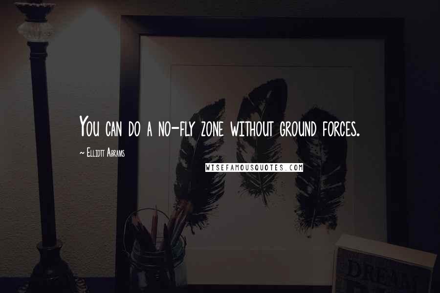 Elliott Abrams Quotes: You can do a no-fly zone without ground forces.