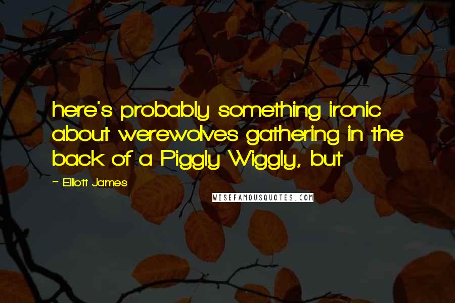 Elliott James Quotes: here's probably something ironic about werewolves gathering in the back of a Piggly Wiggly, but