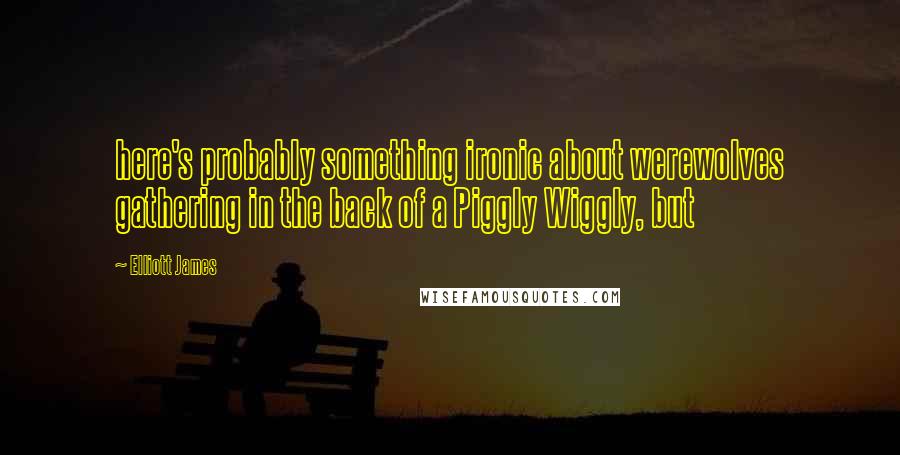 Elliott James Quotes: here's probably something ironic about werewolves gathering in the back of a Piggly Wiggly, but