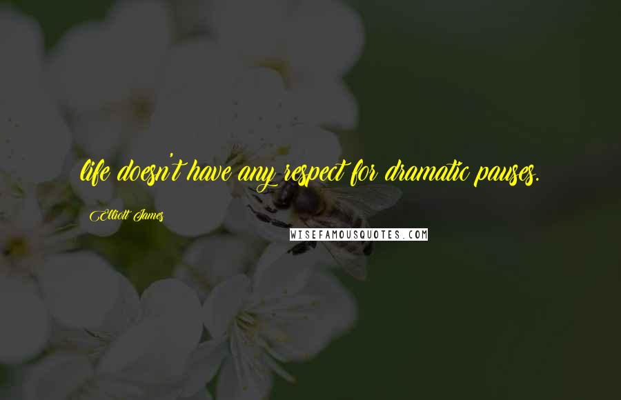 Elliott James Quotes: life doesn't have any respect for dramatic pauses.