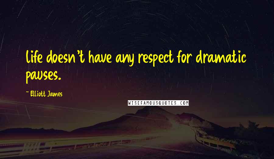 Elliott James Quotes: life doesn't have any respect for dramatic pauses.