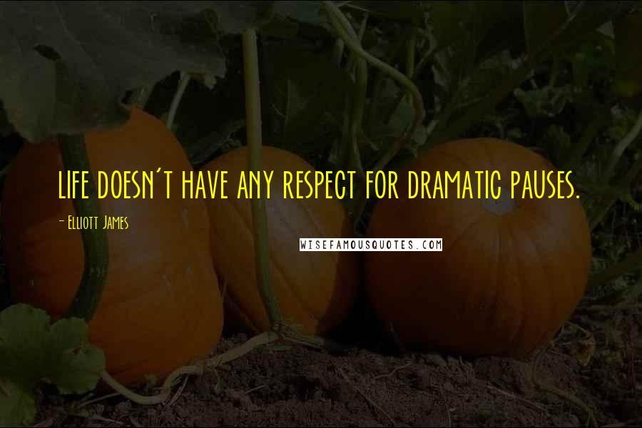 Elliott James Quotes: life doesn't have any respect for dramatic pauses.