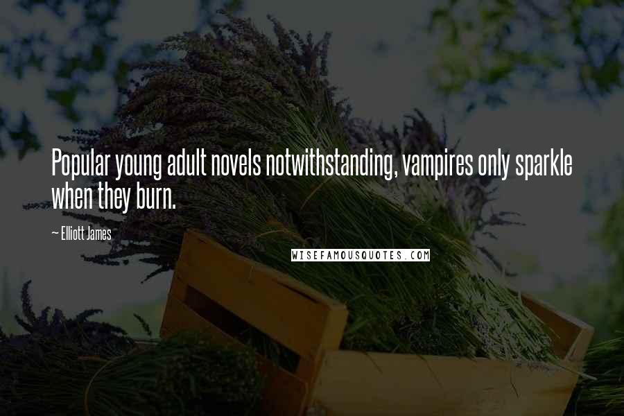 Elliott James Quotes: Popular young adult novels notwithstanding, vampires only sparkle when they burn.