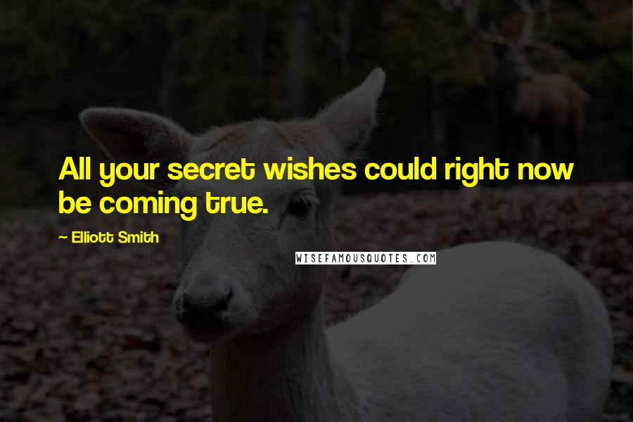 Elliott Smith Quotes: All your secret wishes could right now be coming true.