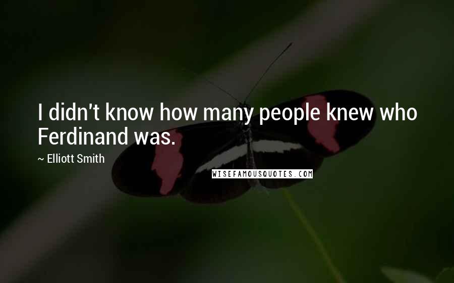 Elliott Smith Quotes: I didn't know how many people knew who Ferdinand was.