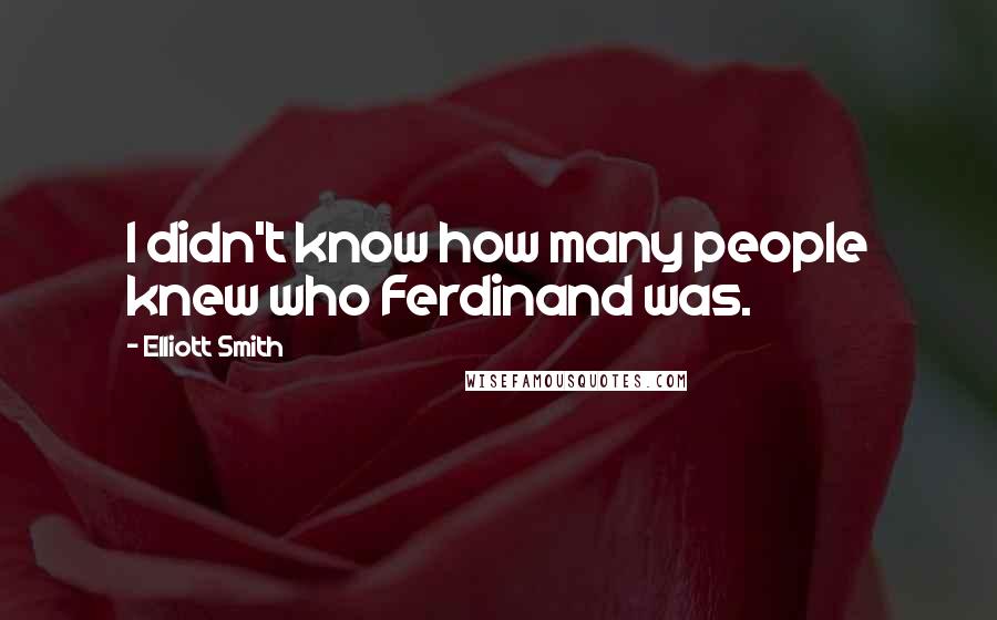 Elliott Smith Quotes: I didn't know how many people knew who Ferdinand was.