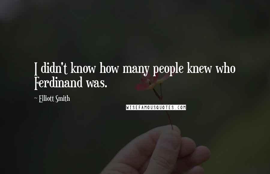 Elliott Smith Quotes: I didn't know how many people knew who Ferdinand was.