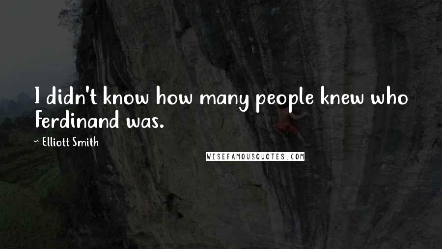 Elliott Smith Quotes: I didn't know how many people knew who Ferdinand was.