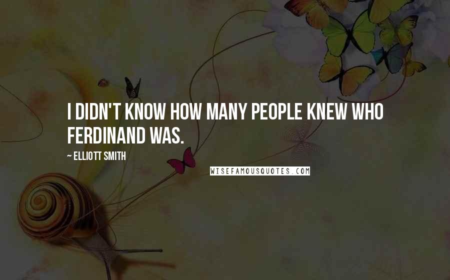 Elliott Smith Quotes: I didn't know how many people knew who Ferdinand was.