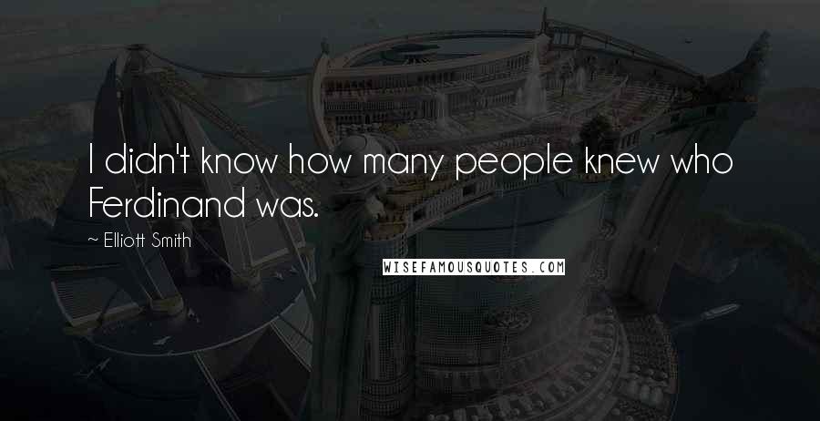 Elliott Smith Quotes: I didn't know how many people knew who Ferdinand was.