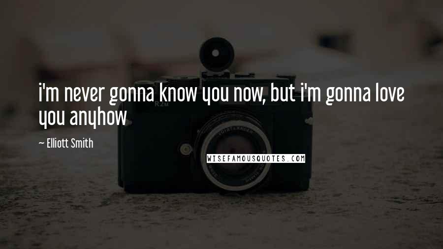 Elliott Smith Quotes: i'm never gonna know you now, but i'm gonna love you anyhow