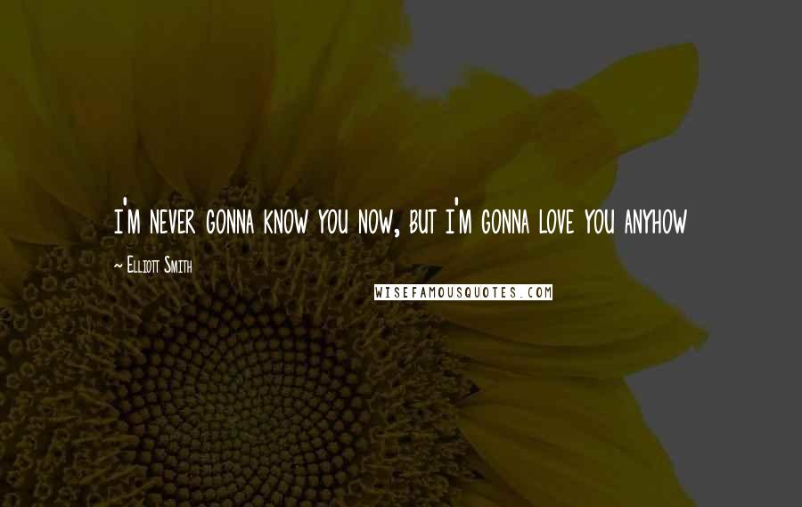 Elliott Smith Quotes: i'm never gonna know you now, but i'm gonna love you anyhow