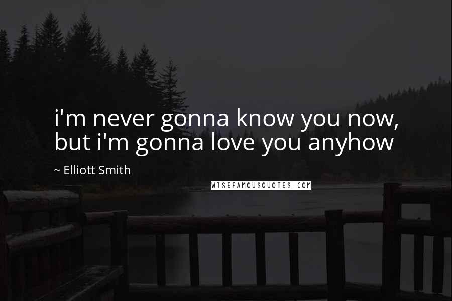 Elliott Smith Quotes: i'm never gonna know you now, but i'm gonna love you anyhow