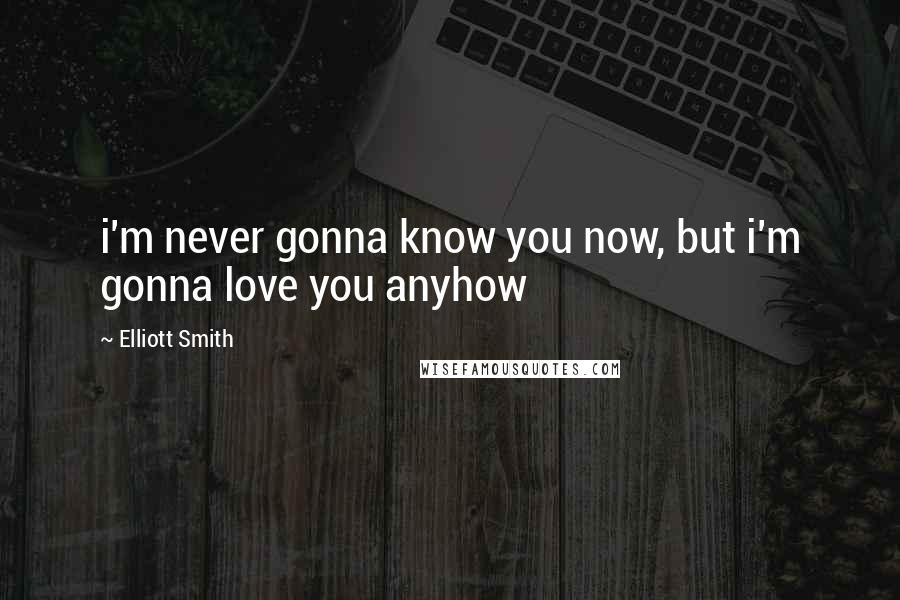 Elliott Smith Quotes: i'm never gonna know you now, but i'm gonna love you anyhow