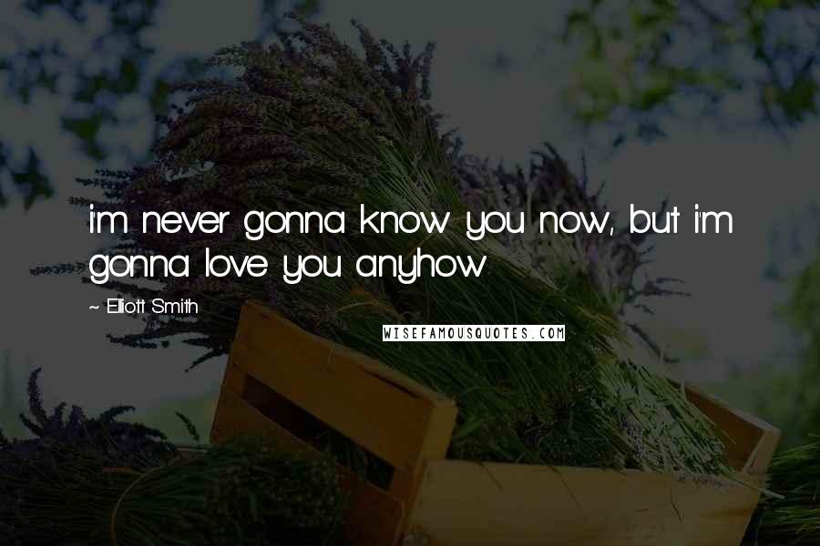 Elliott Smith Quotes: i'm never gonna know you now, but i'm gonna love you anyhow