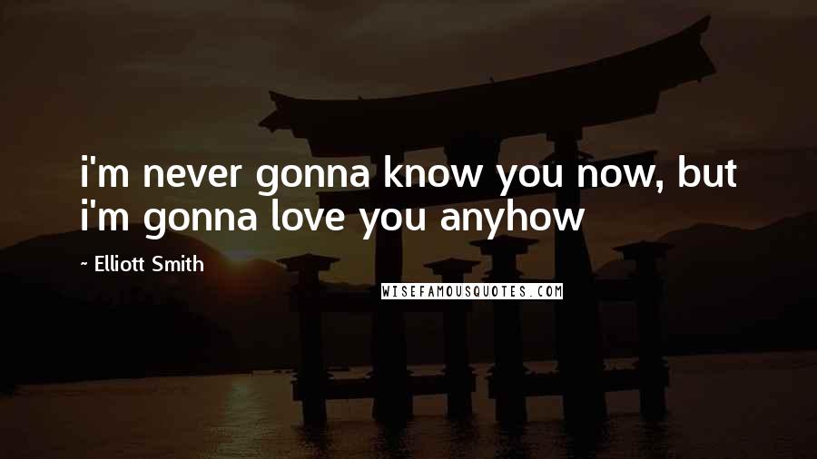 Elliott Smith Quotes: i'm never gonna know you now, but i'm gonna love you anyhow