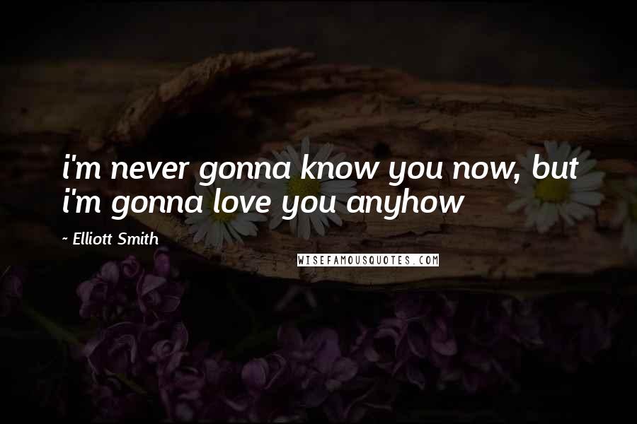 Elliott Smith Quotes: i'm never gonna know you now, but i'm gonna love you anyhow