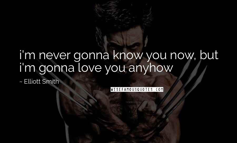 Elliott Smith Quotes: i'm never gonna know you now, but i'm gonna love you anyhow