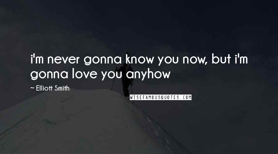 Elliott Smith Quotes: i'm never gonna know you now, but i'm gonna love you anyhow