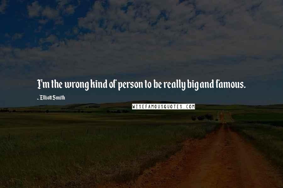 Elliott Smith Quotes: I'm the wrong kind of person to be really big and famous.