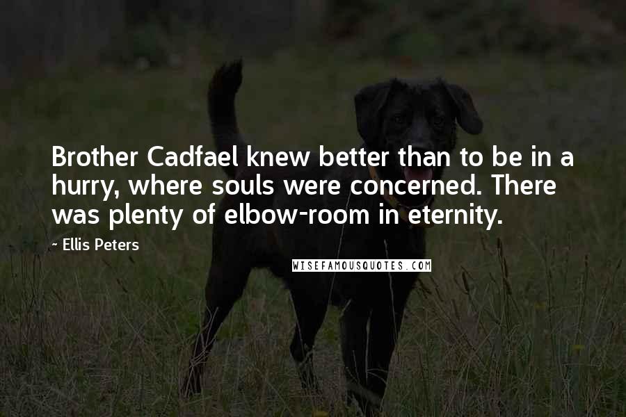 Ellis Peters Quotes: Brother Cadfael knew better than to be in a hurry, where souls were concerned. There was plenty of elbow-room in eternity.