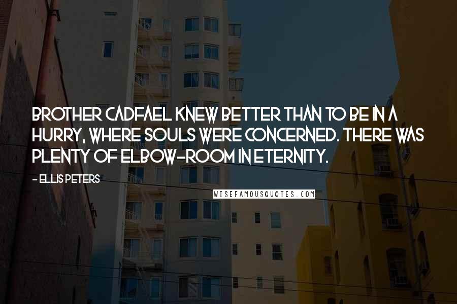 Ellis Peters Quotes: Brother Cadfael knew better than to be in a hurry, where souls were concerned. There was plenty of elbow-room in eternity.