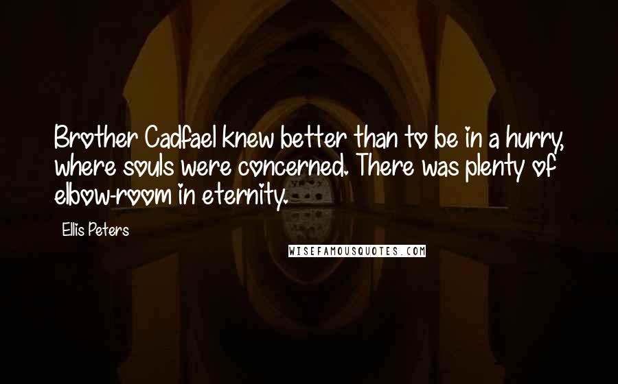 Ellis Peters Quotes: Brother Cadfael knew better than to be in a hurry, where souls were concerned. There was plenty of elbow-room in eternity.