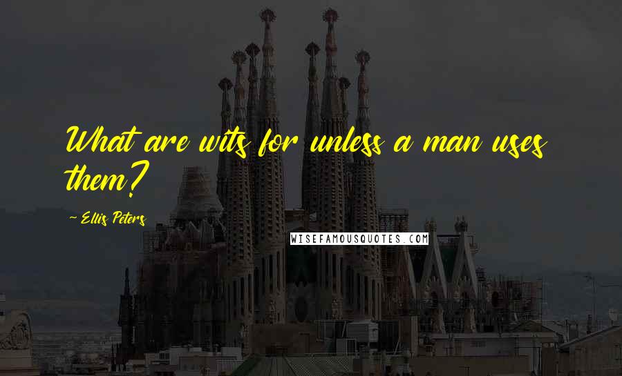 Ellis Peters Quotes: What are wits for unless a man uses them?