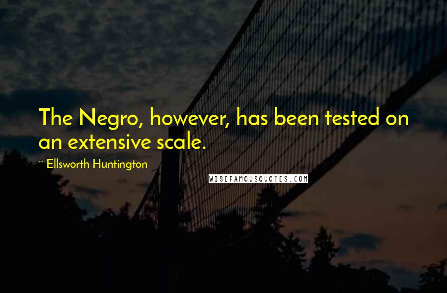Ellsworth Huntington Quotes: The Negro, however, has been tested on an extensive scale.
