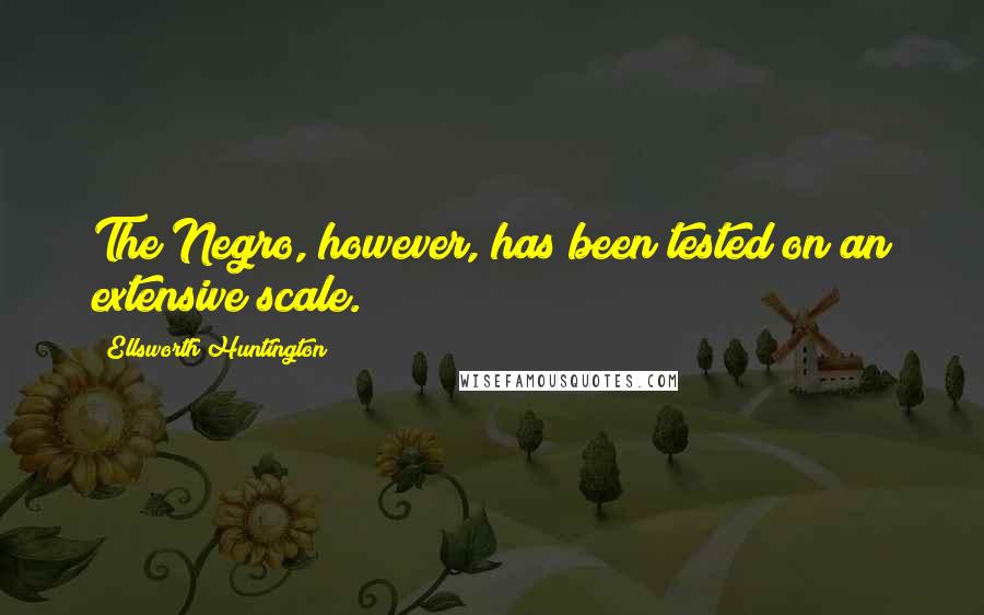 Ellsworth Huntington Quotes: The Negro, however, has been tested on an extensive scale.