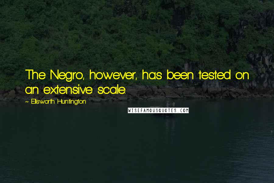 Ellsworth Huntington Quotes: The Negro, however, has been tested on an extensive scale.