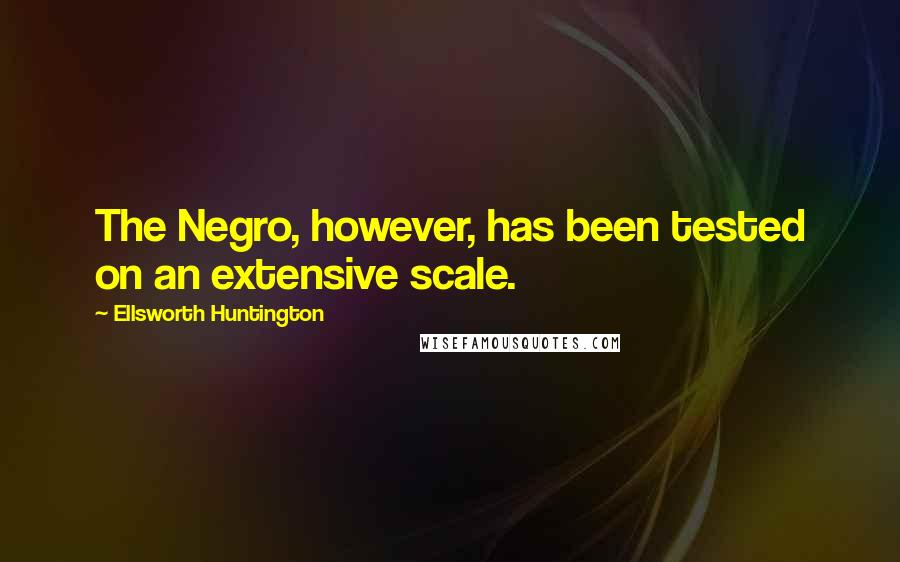 Ellsworth Huntington Quotes: The Negro, however, has been tested on an extensive scale.