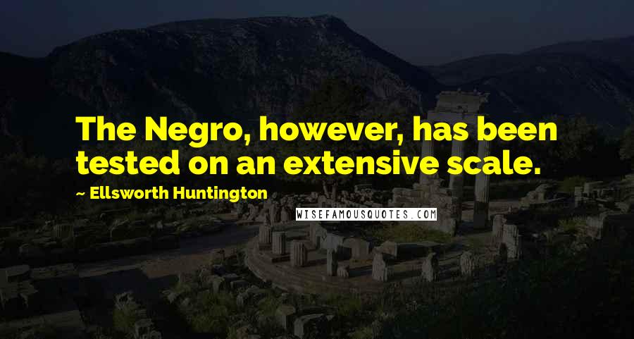 Ellsworth Huntington Quotes: The Negro, however, has been tested on an extensive scale.