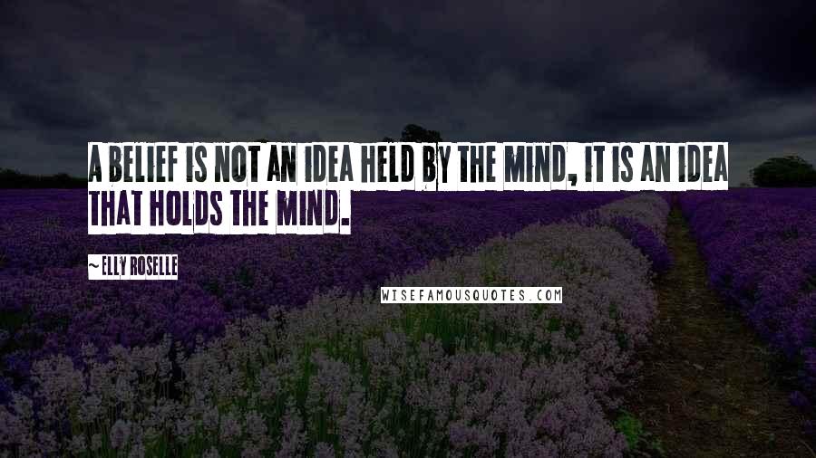 Elly Roselle Quotes: A belief is not an idea held by the mind, it is an idea that holds the mind.