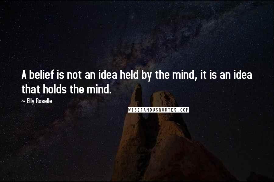 Elly Roselle Quotes: A belief is not an idea held by the mind, it is an idea that holds the mind.