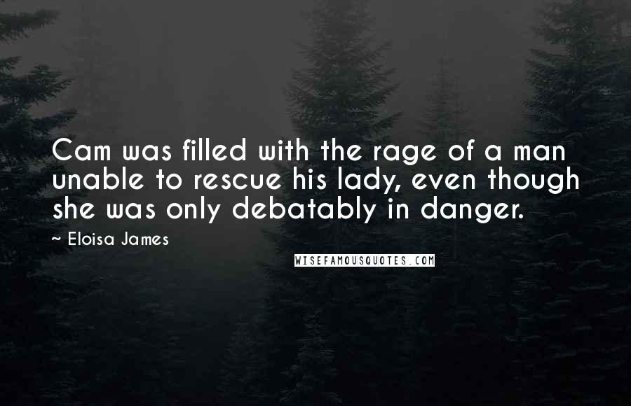 Eloisa James Quotes: Cam was filled with the rage of a man unable to rescue his lady, even though she was only debatably in danger.