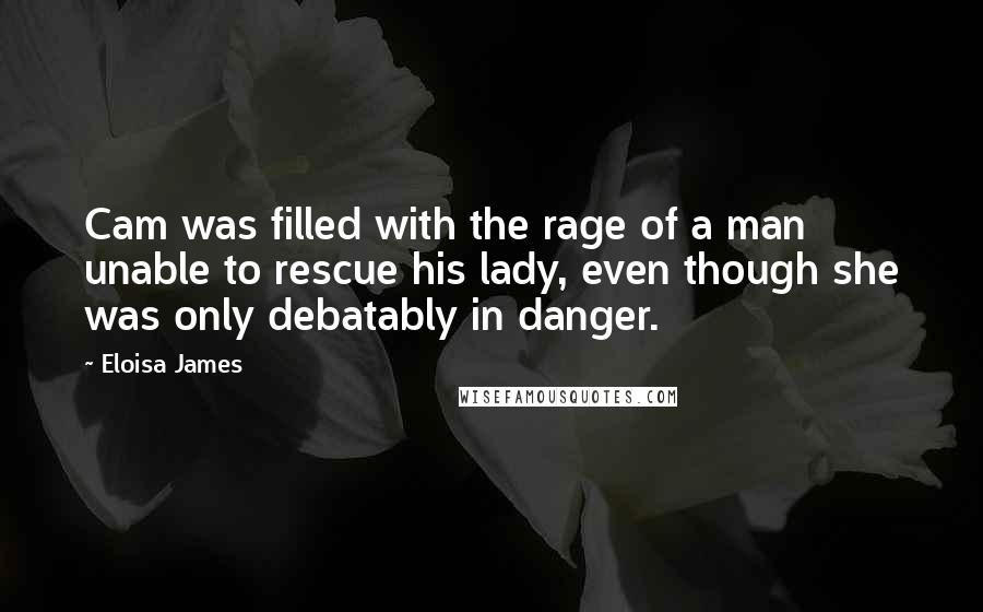 Eloisa James Quotes: Cam was filled with the rage of a man unable to rescue his lady, even though she was only debatably in danger.