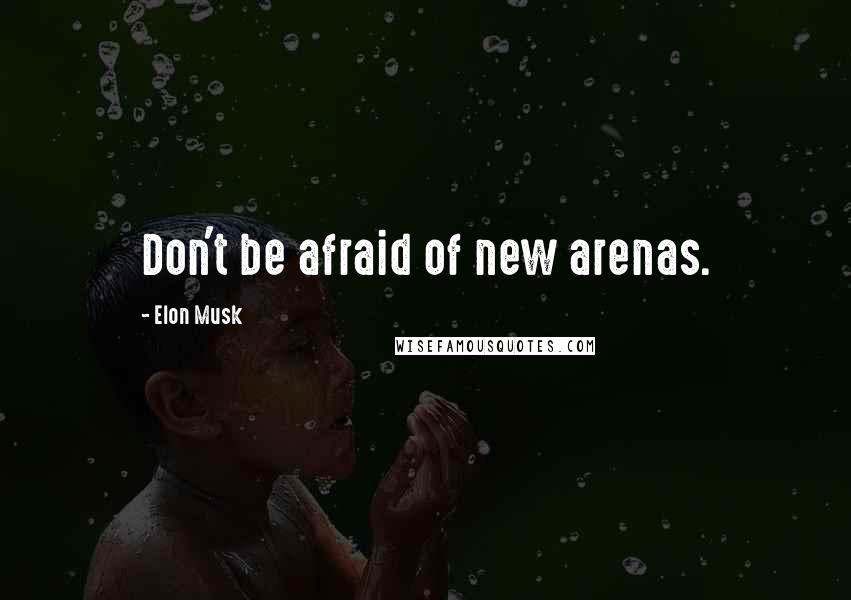 Elon Musk Quotes: Don't be afraid of new arenas.