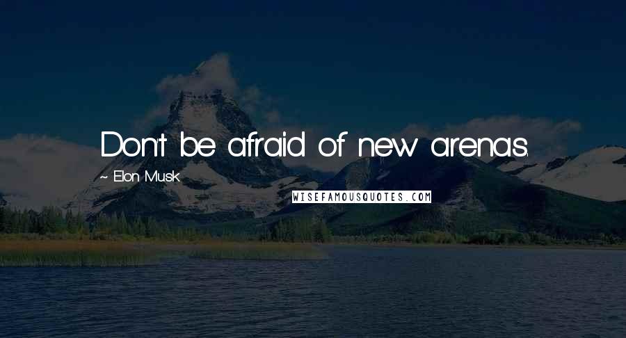 Elon Musk Quotes: Don't be afraid of new arenas.