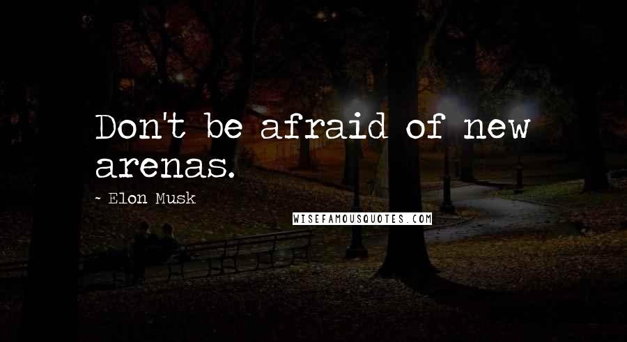 Elon Musk Quotes: Don't be afraid of new arenas.