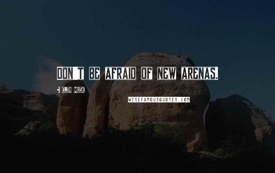 Elon Musk Quotes: Don't be afraid of new arenas.