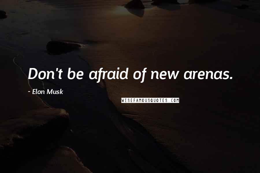 Elon Musk Quotes: Don't be afraid of new arenas.