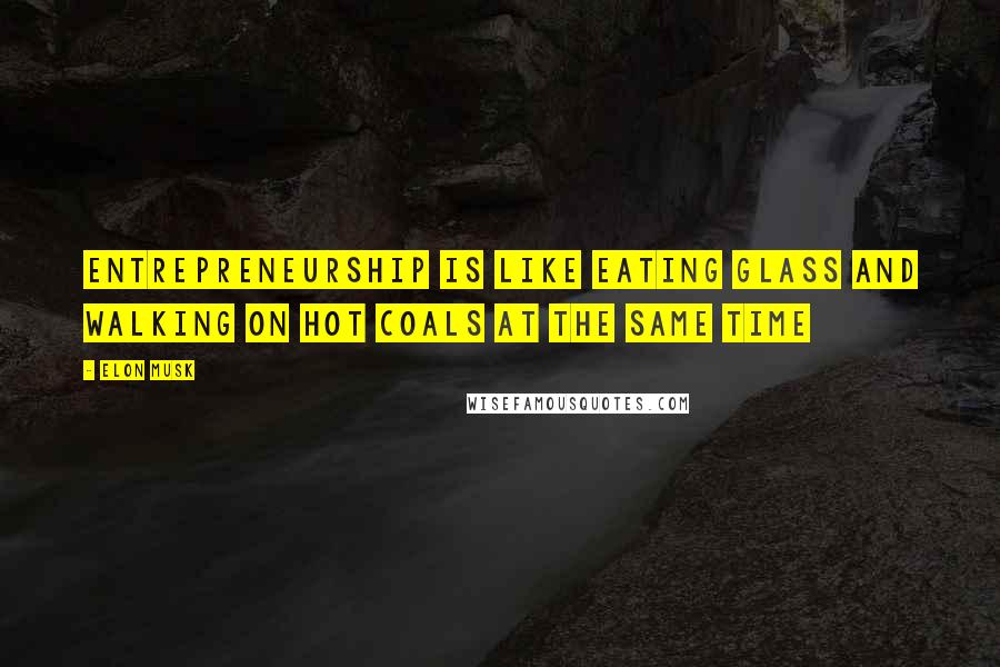 Elon Musk Quotes: Entrepreneurship is like eating glass and walking on hot coals at the same time