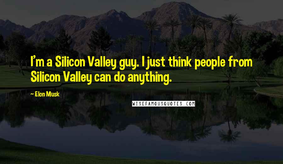Elon Musk Quotes: I'm a Silicon Valley guy. I just think people from Silicon Valley can do anything.